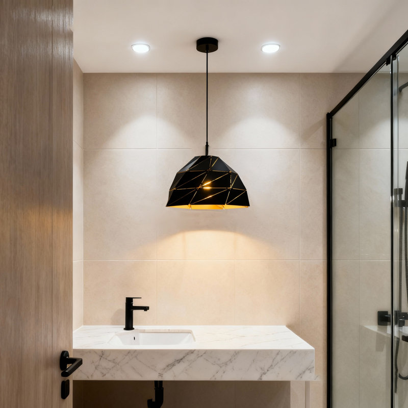Single Head Dimmable Metal Black Pendant Light