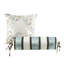 Couvre-lit 5 pièces avec coussins - Grand, bleu / brun, grand coussin d'allure classique-119448687-119448688