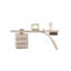Bureau d'écriture rectangulaire beige moderne-1065021722