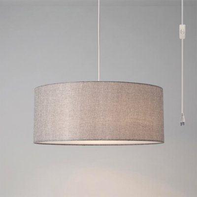 Lampe à rallonge extensible, abat-jour en lin blanc, nickel satiné, pour le salon ou la chambre à coucher