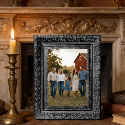 Black 1PC Ornate Picture Frame for 11" x 14" Photos and Entryway Decor