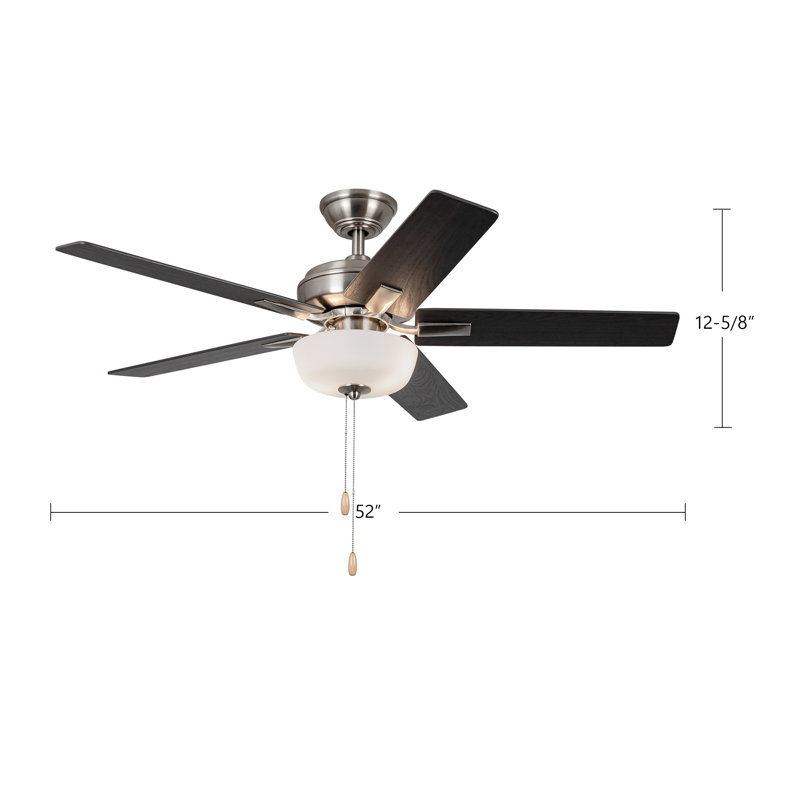 Erikson LED Ceiling Fan, Matte Black, Black