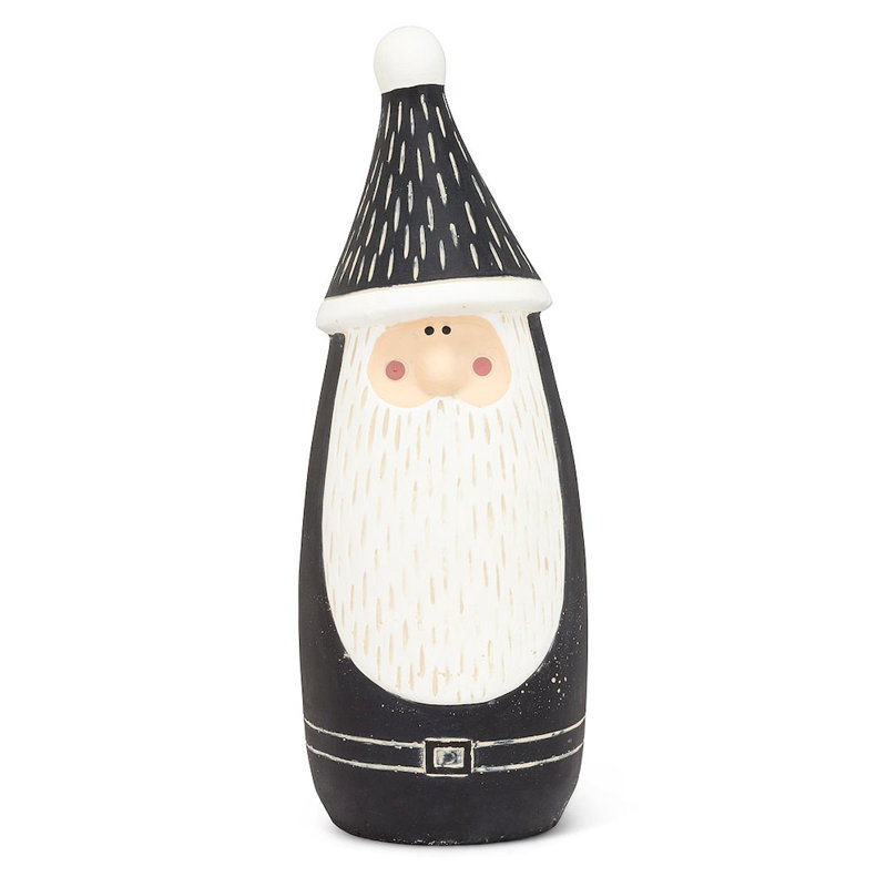 Figurine de père Noël gnome, Noir, H 7 po x l 3 po x P 3 po