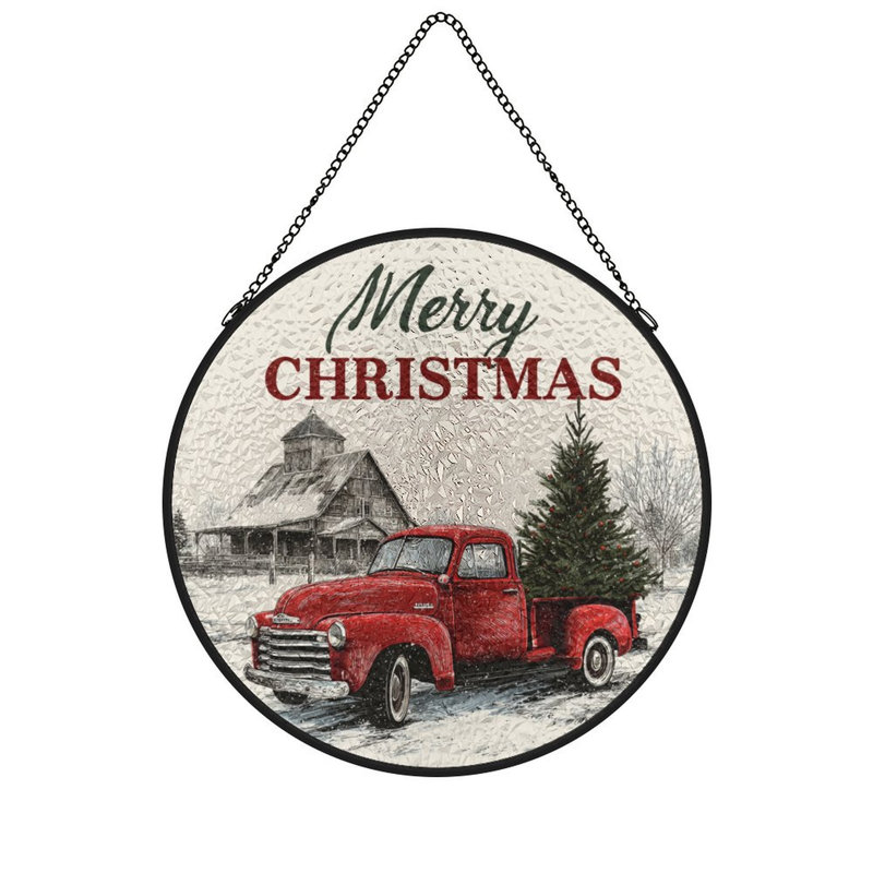 Merry Christmas Truck Tree Farm, 11,8 x 11,8 po (30 x 30 cm)