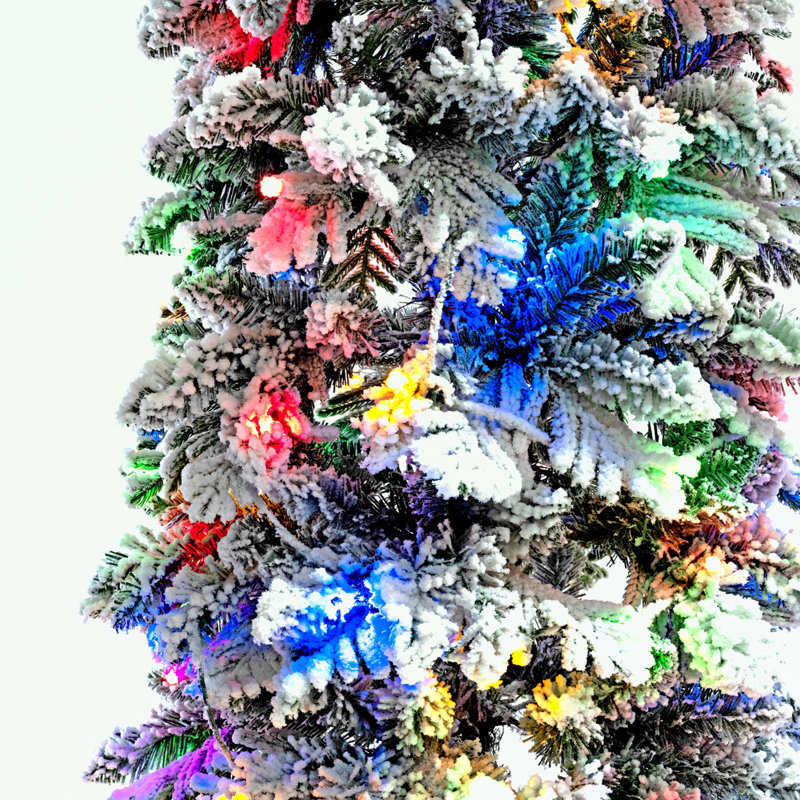 5-piece Artificial Christmas Tree with Snow Flocking