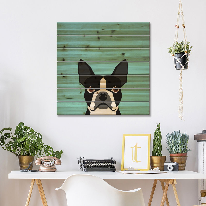 «Boston Terrier» par Pet Welcome - peinture sur bois sans cadre