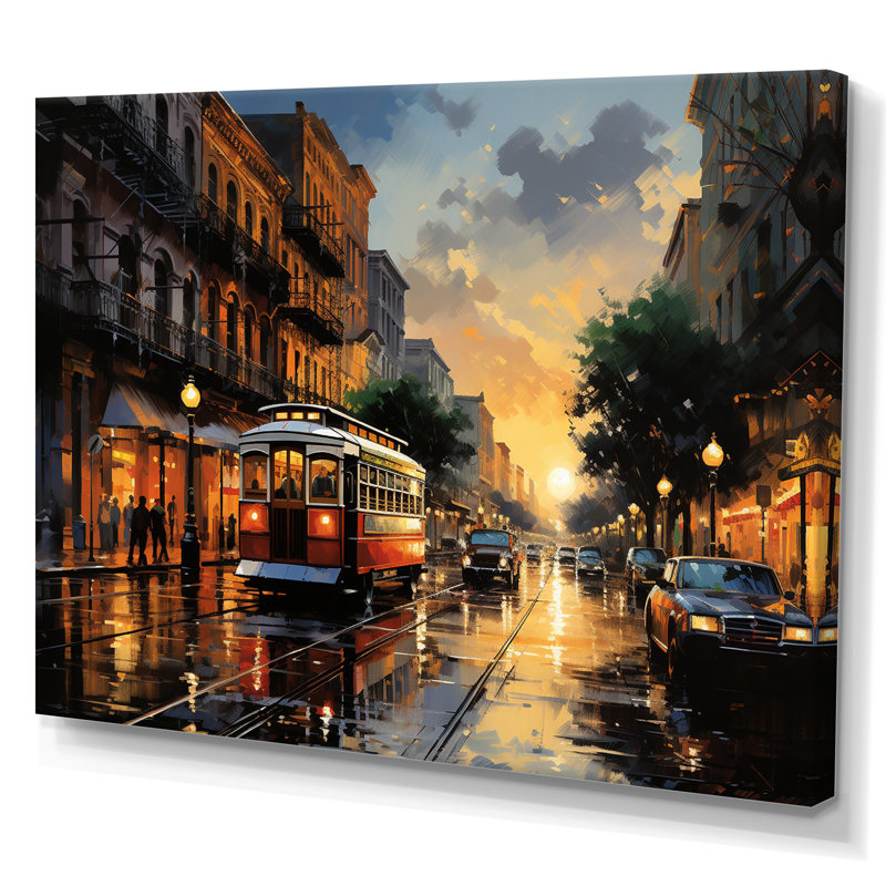 «New Orleans Cityscape Comes Alive At Night I - New Orleans», reproduction sur toile encadrée, H 34 po x l 44 po x P 1,5 po