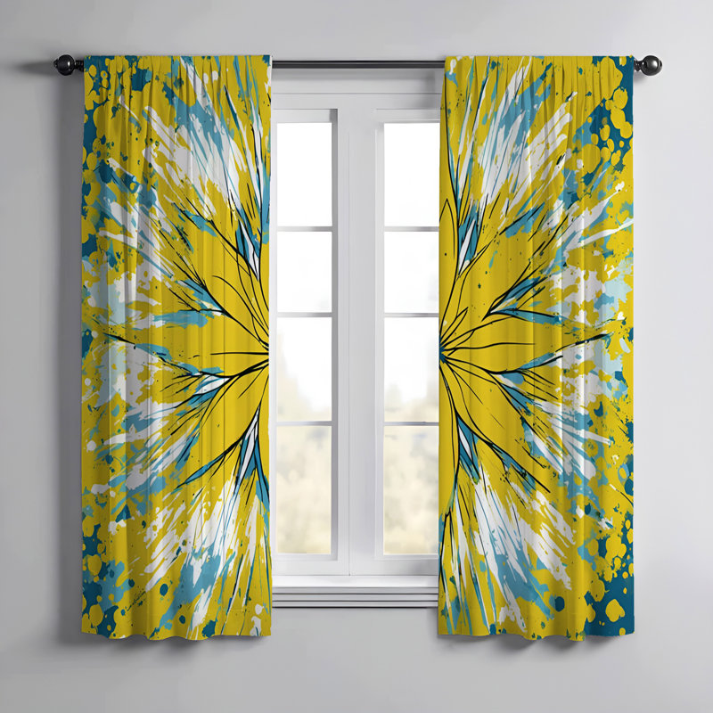 Paire de rideaux semi-transparents en polyester Sarojni, L 20 po x L 82 po