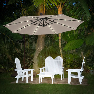 Edva 120'' Lighted Cantilever Umbrella