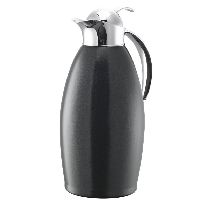 Stainless Steel Vacuum Insulated Push Button Server, Radiant Black
