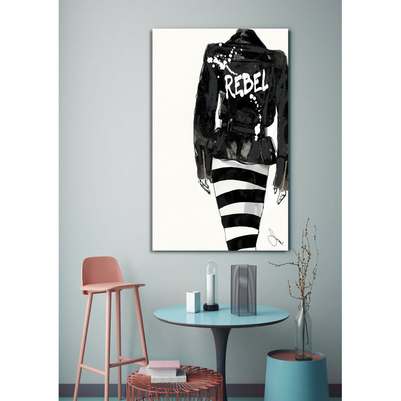 « rebel », impression, H 30 po x l 18 po x P 1 po, Toile tendue