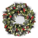 Crestwood Spruce Wreath with LED Lights