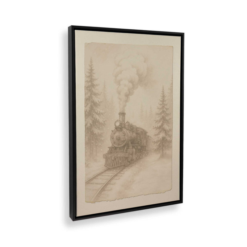 Impression sur toile Steam Over Snow, H 18,75 po x l 12,75 po, Noir satiné
