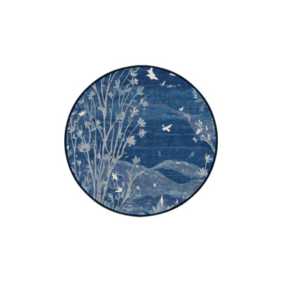 Machine Washable Blue Area Rug