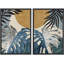 Jungle tropicale, feuilles de palmier de Monstera, formes abstraites, art moderne, décoration murale, nature nordique, 2 pièces-98109133-98109132