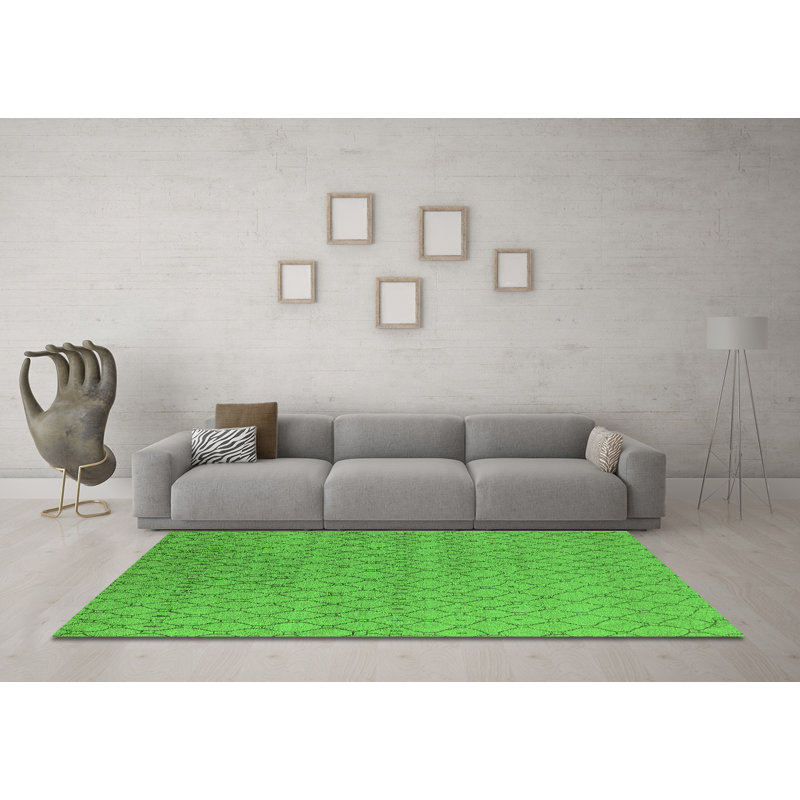 Washable Geometric Indoor Rug, Round 3'
