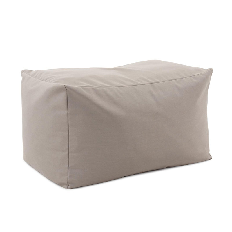Outdoor Pouf Bench, Seascape Sand, Light Gray