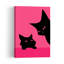 Black Cats Pink Background Contemporary Cat Wall Art Print by WallChart Art Studio - Wrapped Canvas Print-491415267