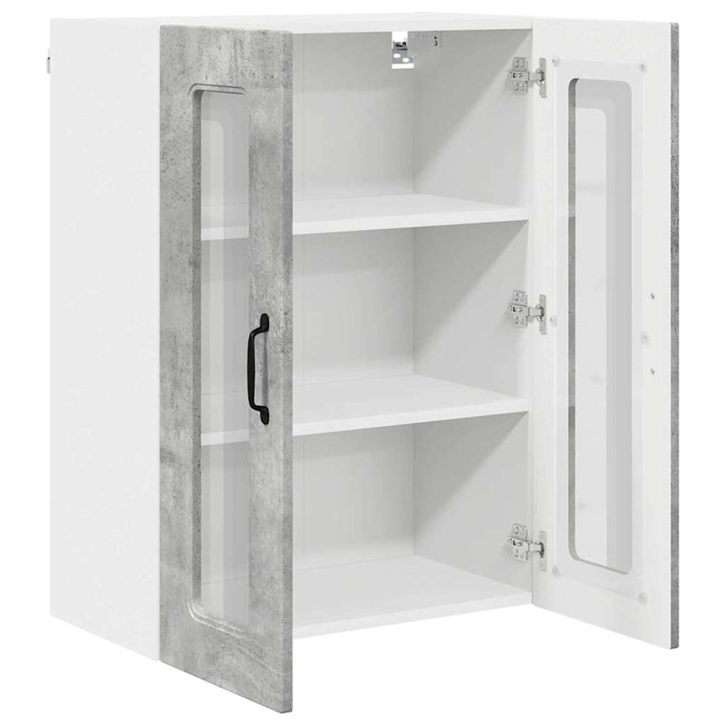 Vidaxl Kitchen Wall Cabinet Sonoma Oak 60 X 31 X 80 Cm Engineered Wood, 80cm H x 60cm W x 31cm D, Concrete Grey