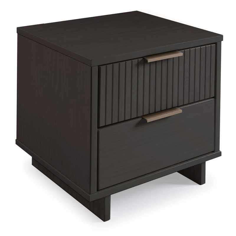 Laureli 18.11'' W Solid Wood Nightstand, Dark Gray, Set of 2
