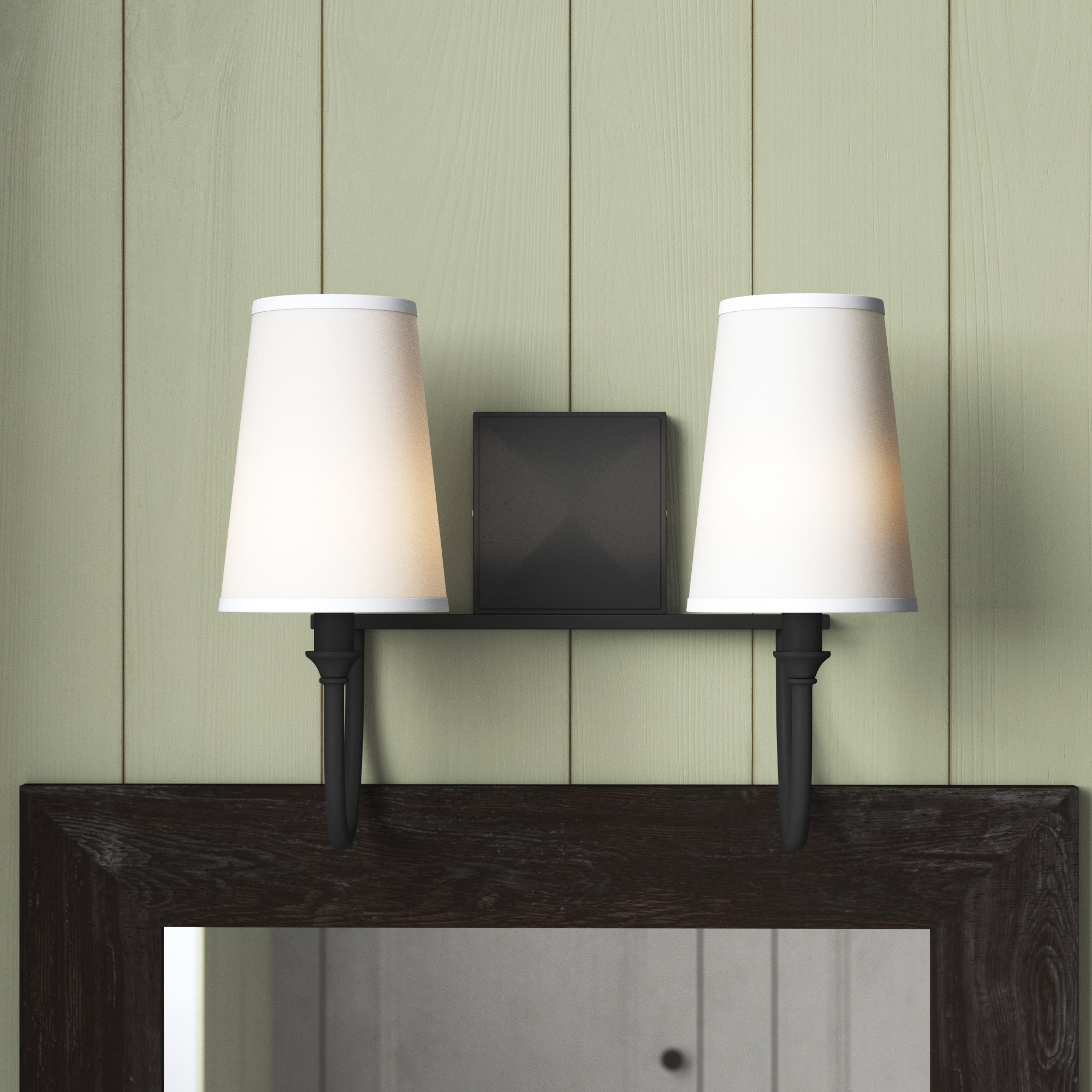 Alata 2-Light Dimmable Vanity Light, Matte Black