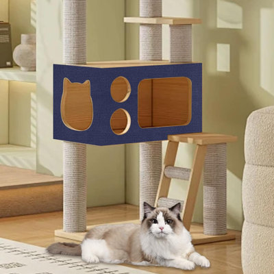 Trimmable Cat Scratching Post Carpet Covered 78.7”X15.8” Self-Adhesive Cat Tree Shelves Replacement Parts Mat Cat Scratcher For Cat Tree Shelves Steps Couch Furniture DIY Protector
