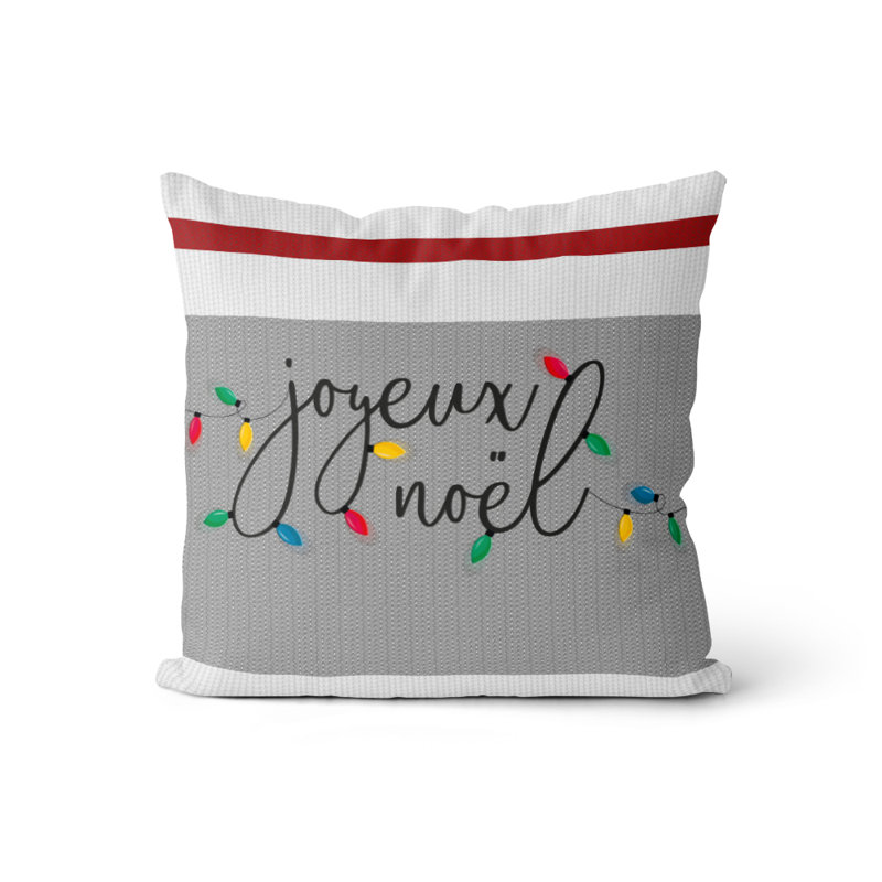 Coussin décoratif guirlande de noël illuminé Alizeh