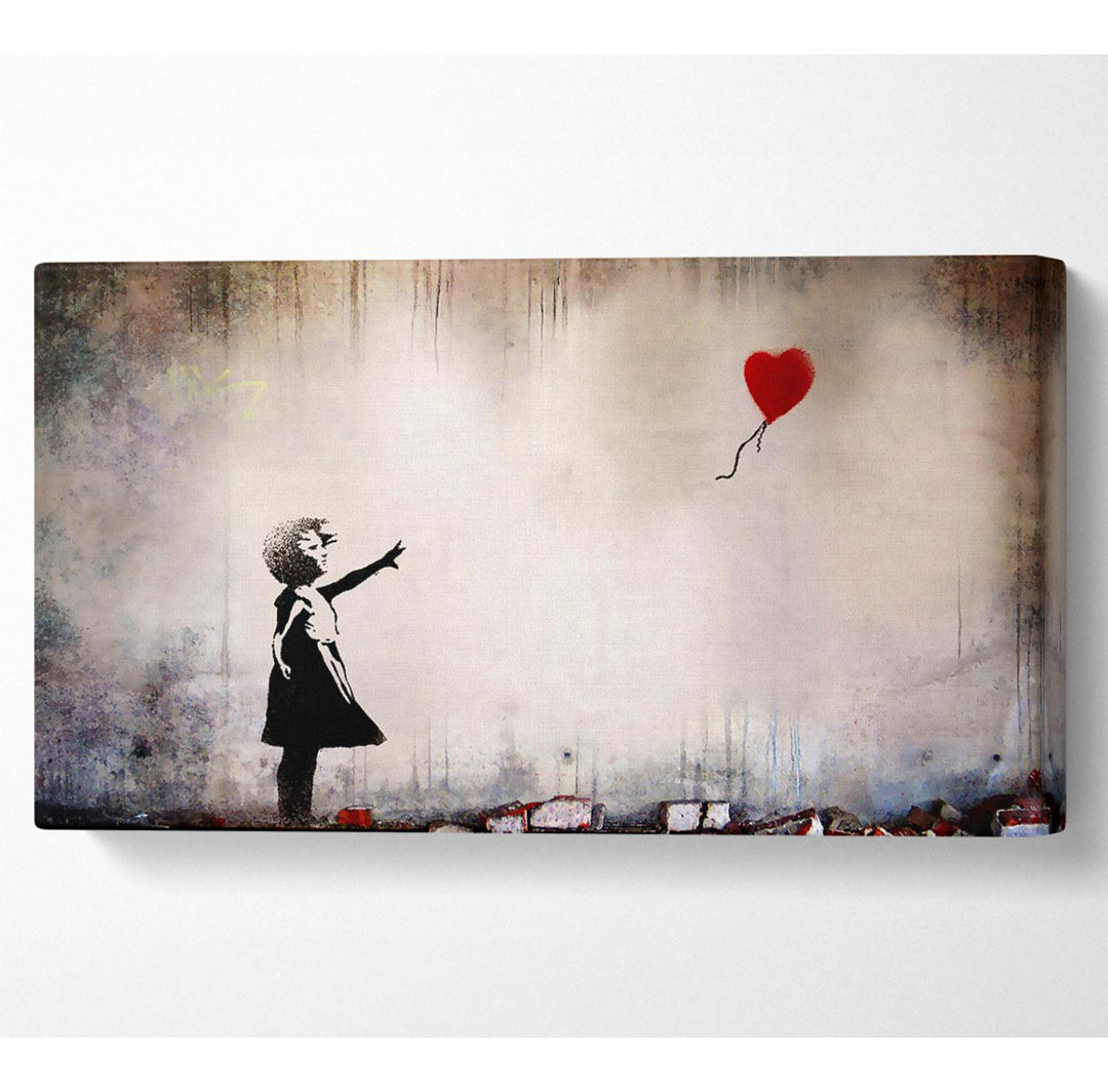 Eringate Heart Balloon - Panoramakunstdrucke auf Leinwand mit Wrapped Canvas