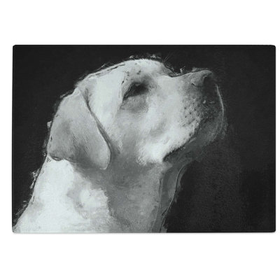 Glass Labrador Dog in Abstract Chopping Board