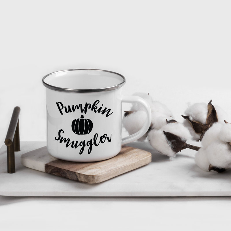 The Holiday Aisle® Funny Halloween 11Oz. Stainless Steel Campfire Coffee Tea Mugs, Pumpkin Smuggler