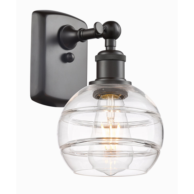 Applique murale 1 lumière Ballston Bienes, Bronze huilé, Transparent, H 8,88 po x l 5,88 po x P 7,06 po