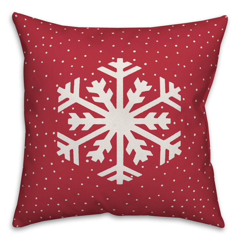  Housse de coussin Simple Snowflake, 18 po x 18 po, Housse de coussin seulement - Insert