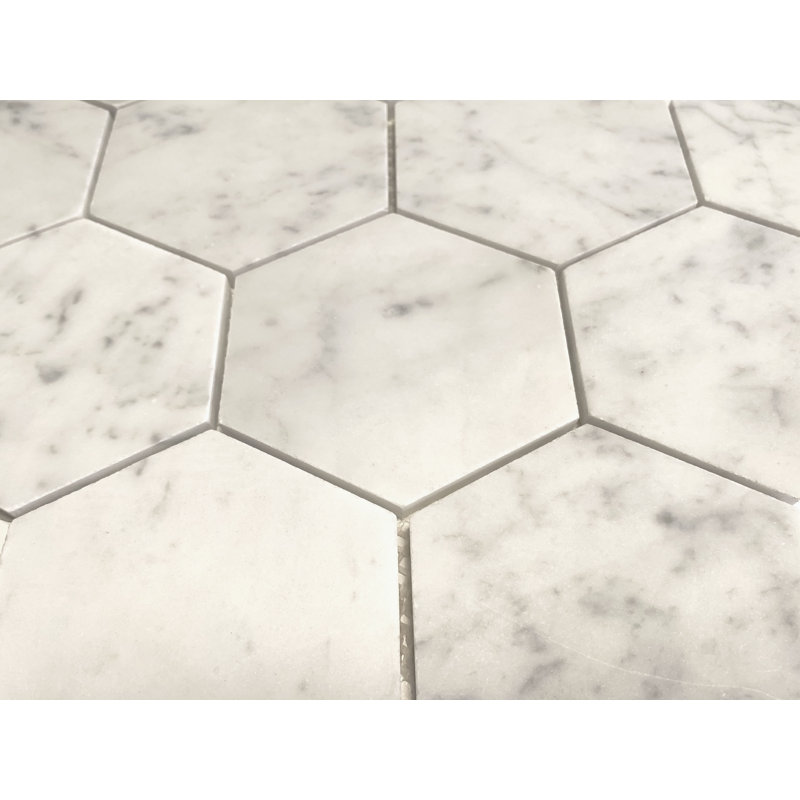 Mur de mosaïque en marbre 4 po x 4 po et carreaux de sol