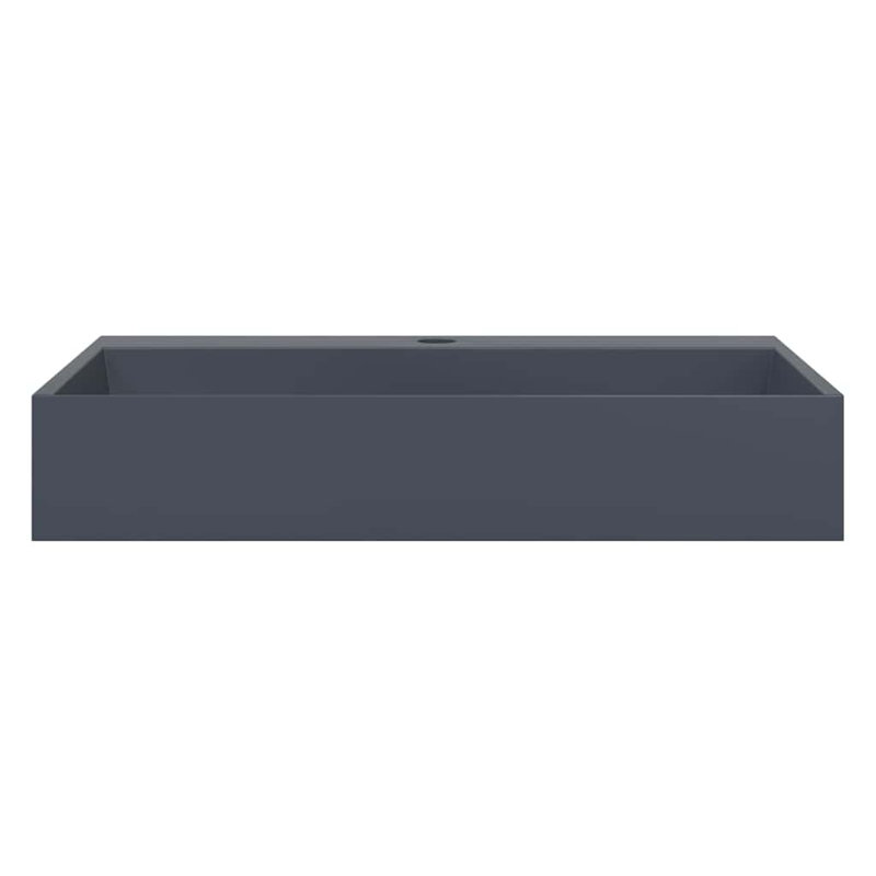 Wash Basin Mineral Cast/Marble Cast, Anthracite, 11cm H  x 60cm W  x 60cm D