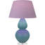 Matte Small Double Gourd Accent Lamp - Matte Ash, Lucite - Ink Black with Rose Red Lining Shade-1298750544-1298750547-1298750550