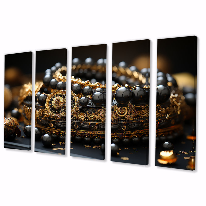 Tilleigh - Accessoires de mode, art mural sur toile, 5 pièces, H 32 po x l 80 po