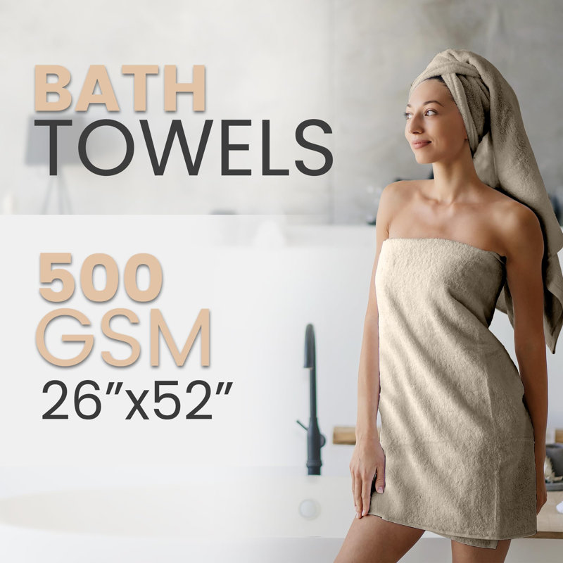 Serviettes de salle de bain économique 26 x 52 pouces 500 g / m², Beige