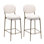 Tabouret de bar rembourré en velours avec tabouret et repose-pieds, ensemble de 2 chaises de salle à manger rondes pour la cuisine