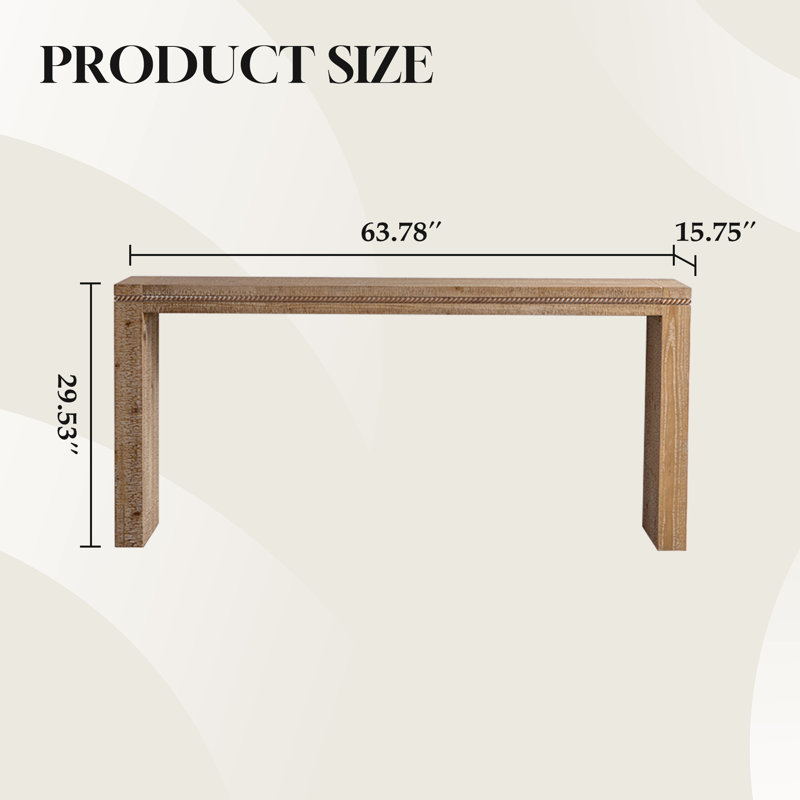 Retro Solid Wood Console Table Entryway Table