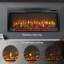 Foyer électrique encastré 44 "avec télécommande - Imitation flamme réaliste, chauffage à DEL, conception murale