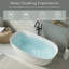 Baignoire autoportante à surface solide de 55 po Pensen, baignoire ovale en résine de trempage en pierre avec trop-plein et bonde escamotable, baignoire autoportante blanc mat, certifiée Cupc-122945907