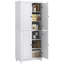 Armoire de rangement de 72,5 po de hauteur, garde-manger autoportant avec 4 portes à fermeture en douceur et tablettes réglables