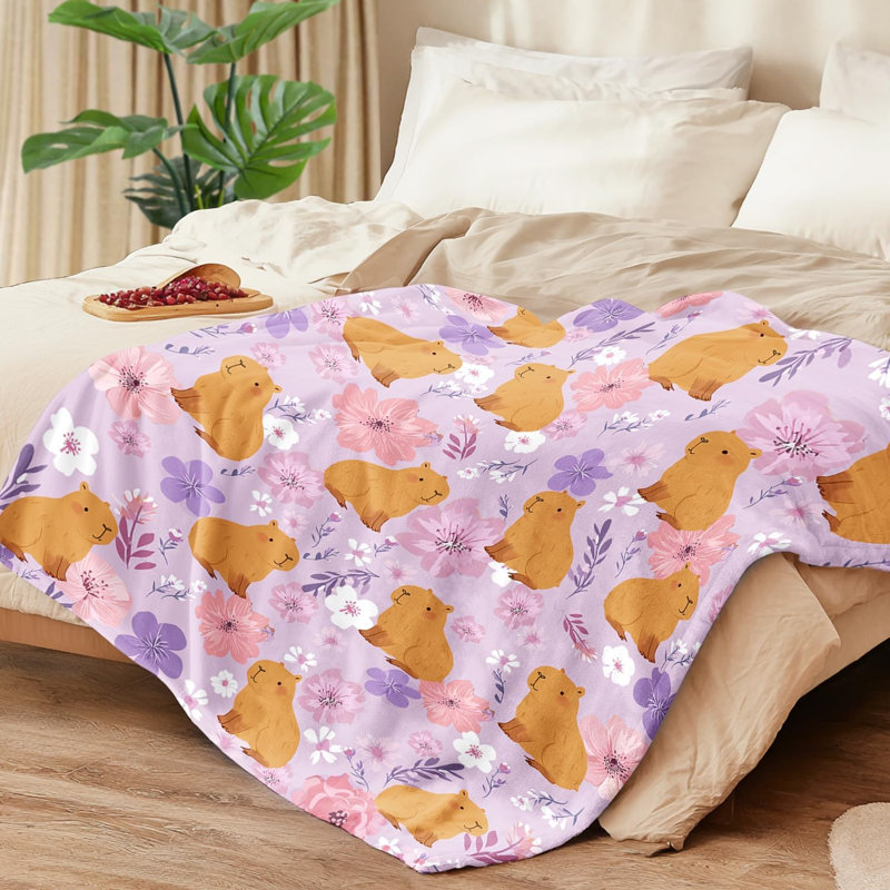 Couvre-lit Capybara en molleton Capybara, L 50 po x l 40 po