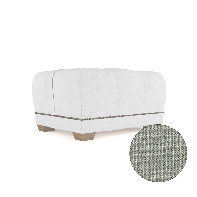 Repose-pieds Hudson, Pebble Weave Linen Haze, Patiné