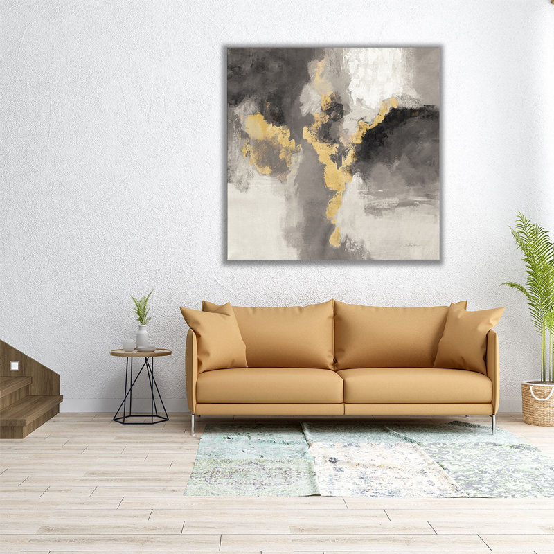 «Sparkle Abstract I Black and White», reproduction d'art sur toile, H 40 po x l 40 po
