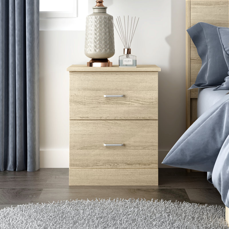 Allyannah 23.6" 2-Drawer Nightstand, Oslo Oak, Individual