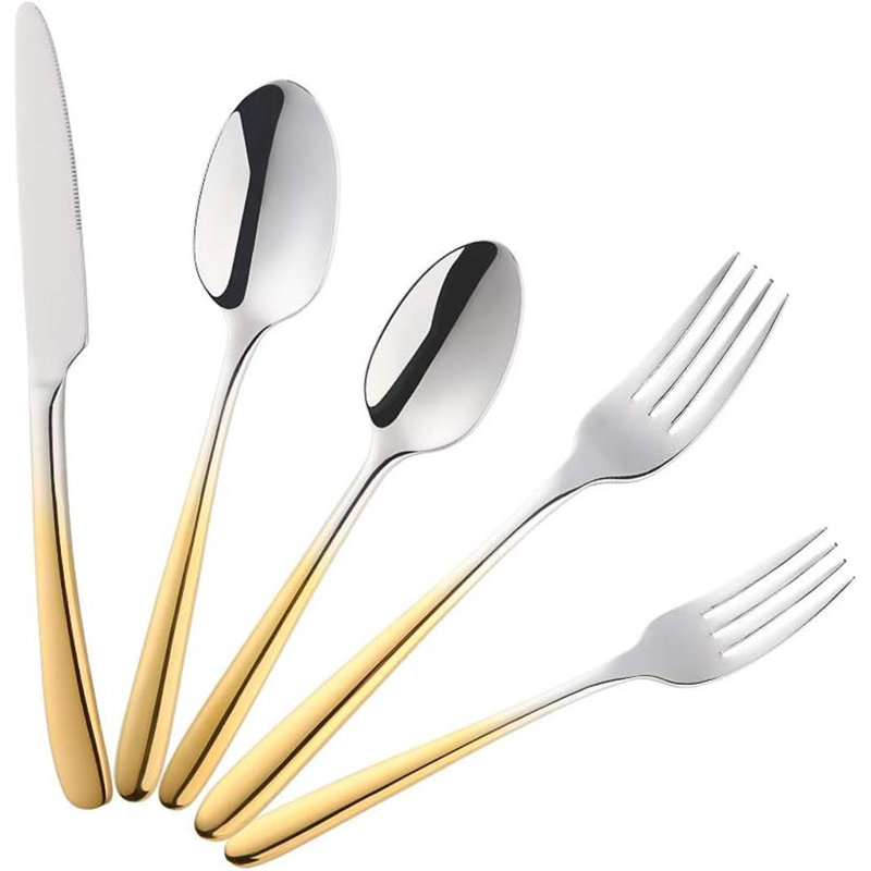 Gradient Gold And Silverware Set