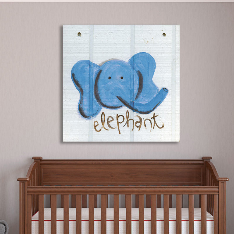 « happy blue éléphant », art sur toile, H 48 po x l 48 po x P 1,5 po