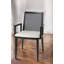Chaise de salle à manger rembourrée en tissu crème et noire