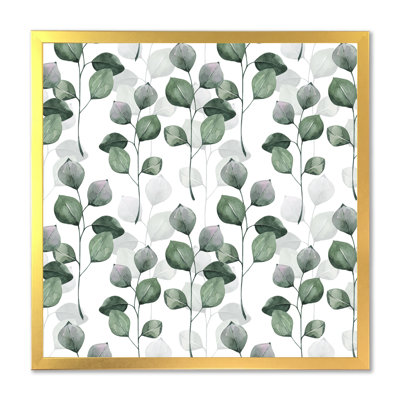 Branche d'eucalyptus sur fond blanc I - Impression sur toile